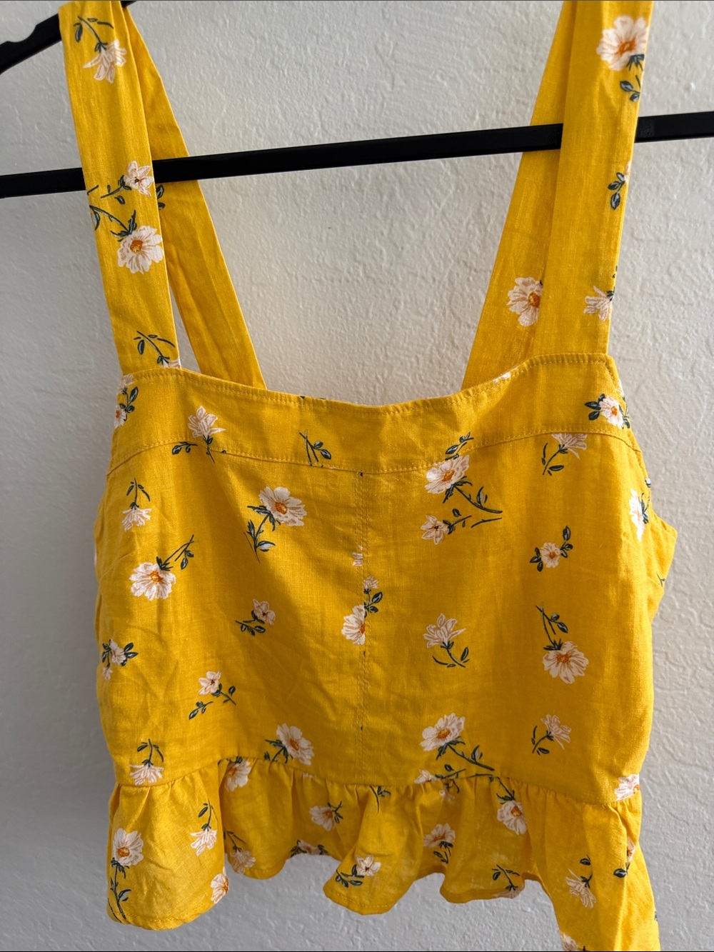 PacSun Yellow Floral Ruffle-Hem Camisole / L.A. Hearts